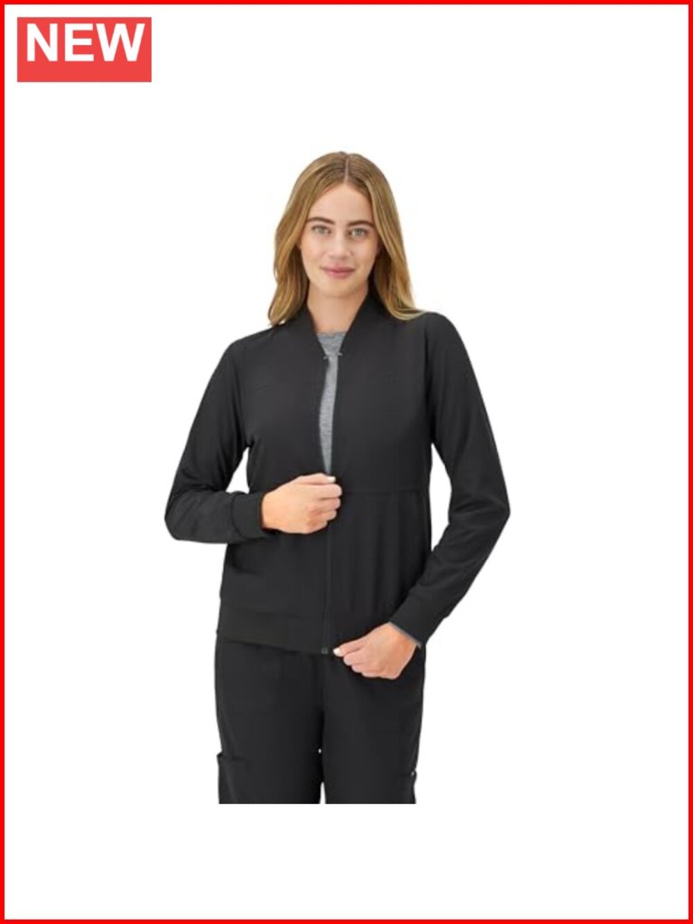 Women's Zip-Up Bomber Scrub Jacket Slim Fit Medical Workwear
